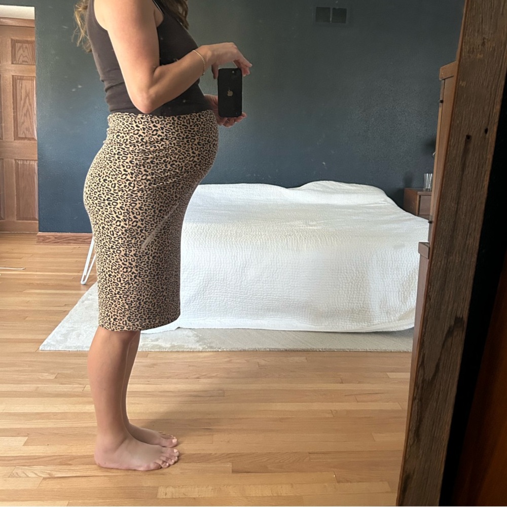 Storq leopard print maternity skirt